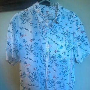 Men’s Kahala Hawaiian Button Down Shirt Size L